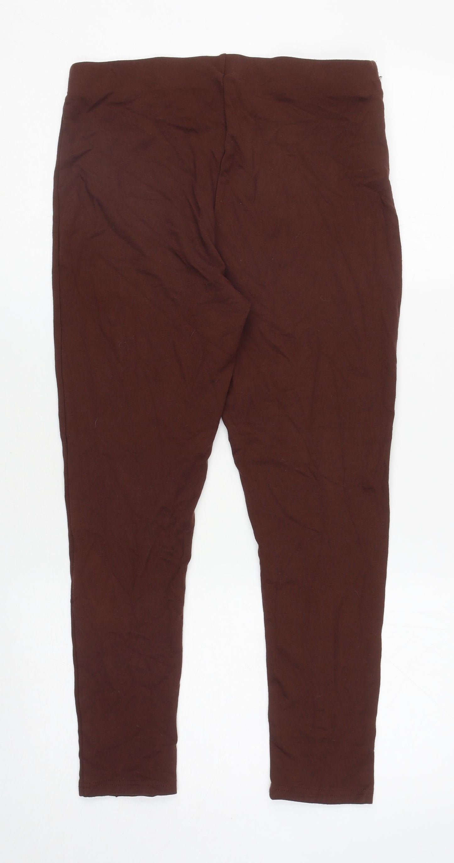 Primark Womens Brown Viscose Cropped Leggings Size M L24 in