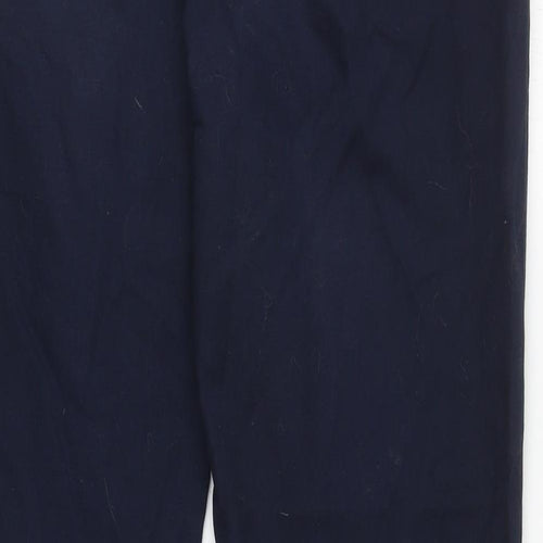 Warehouse Womens Blue Cotton Capri Trousers Size 10 L27 in Regular Zip