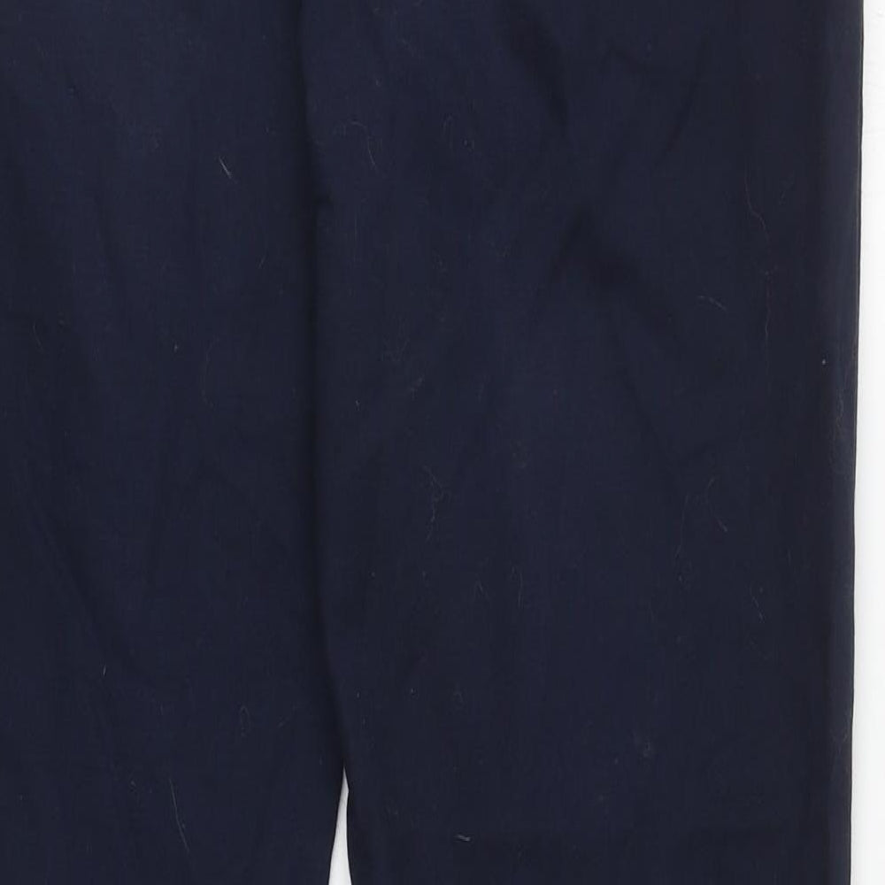 Warehouse Womens Blue Cotton Capri Trousers Size 10 L27 in Regular Zip