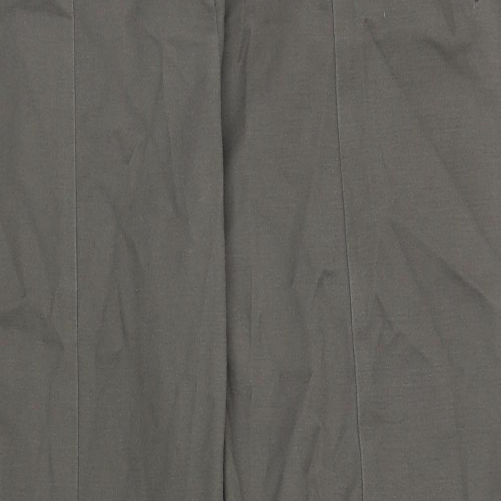 Oasis Womens Grey Cotton Capri Trousers Size 12 L27 in Regular Zip