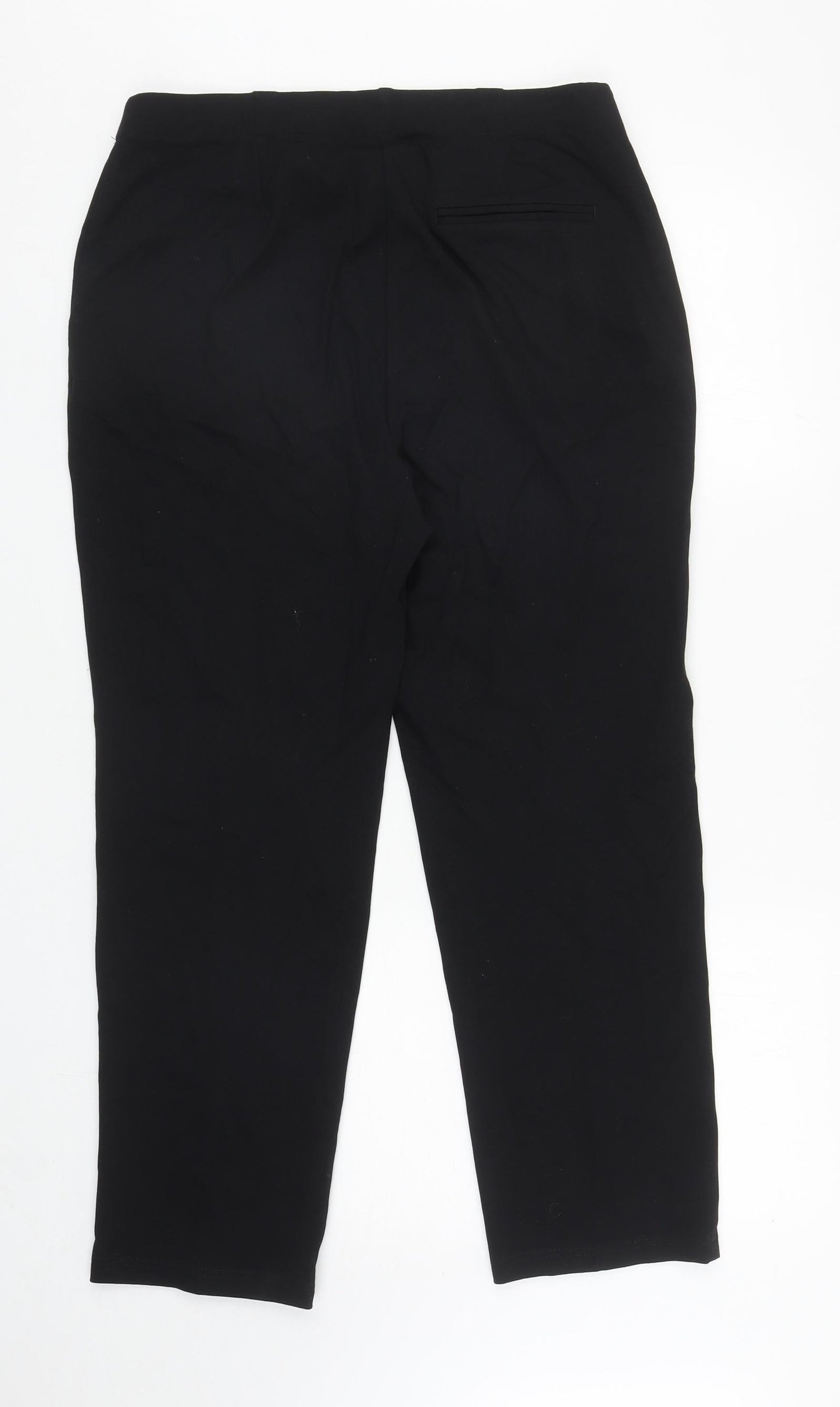 Marks and Spencer Womens Black Polyester Carrot Trousers Size 14 L26.5 in Regular - Pull Over