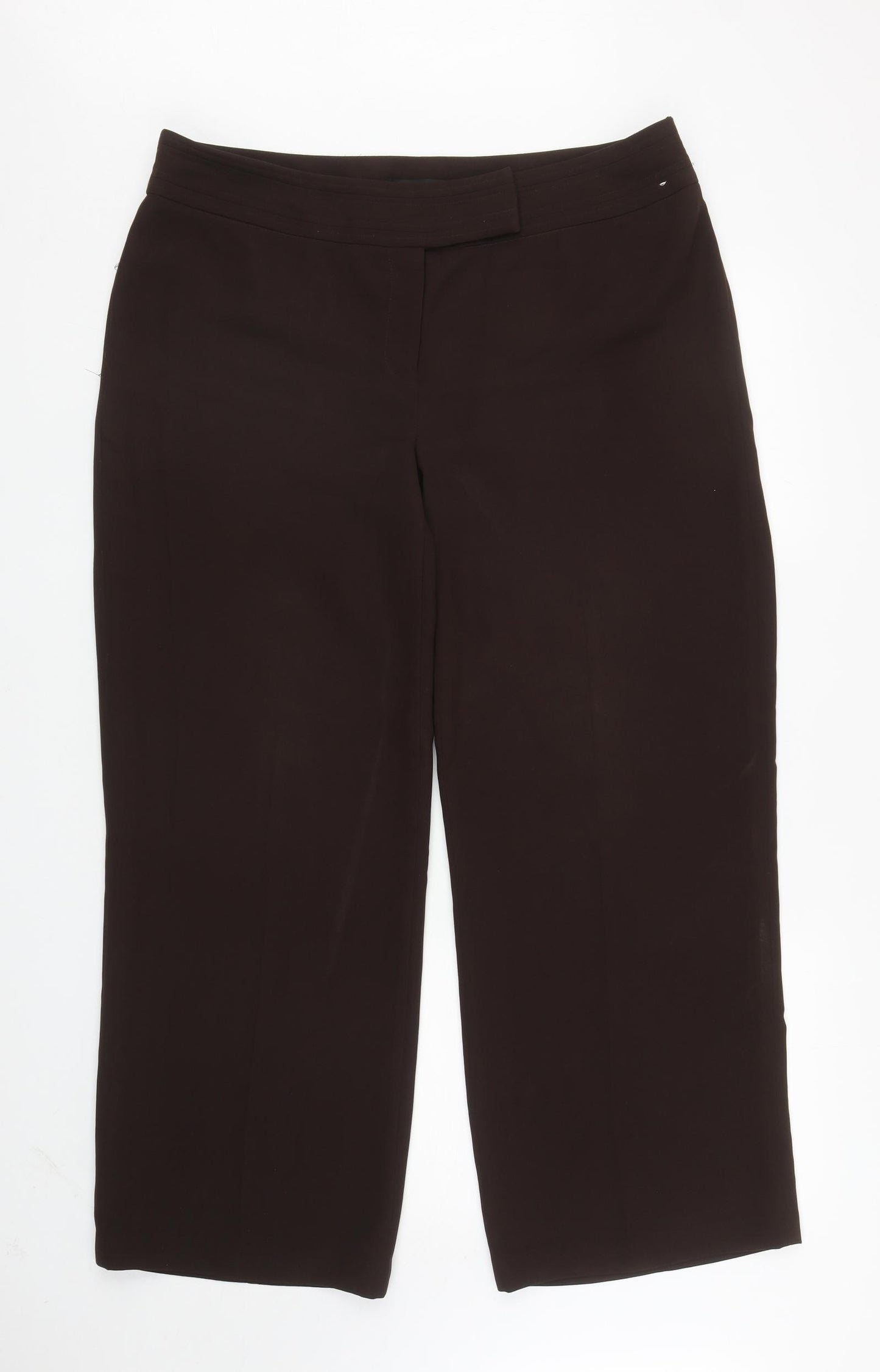 Papaya Womens Brown Polyester Dress Pants Trousers Size 16 L28.5 in Regular Zip