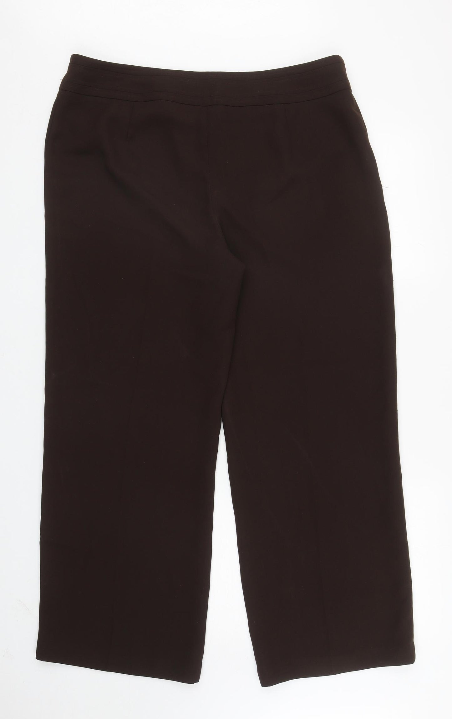 Papaya Womens Brown Polyester Dress Pants Trousers Size 16 L28.5 in Regular Zip