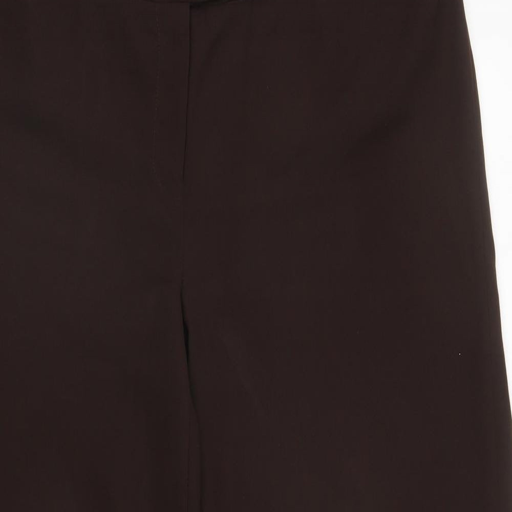 Papaya Womens Brown Polyester Dress Pants Trousers Size 16 L28.5 in Regular Zip