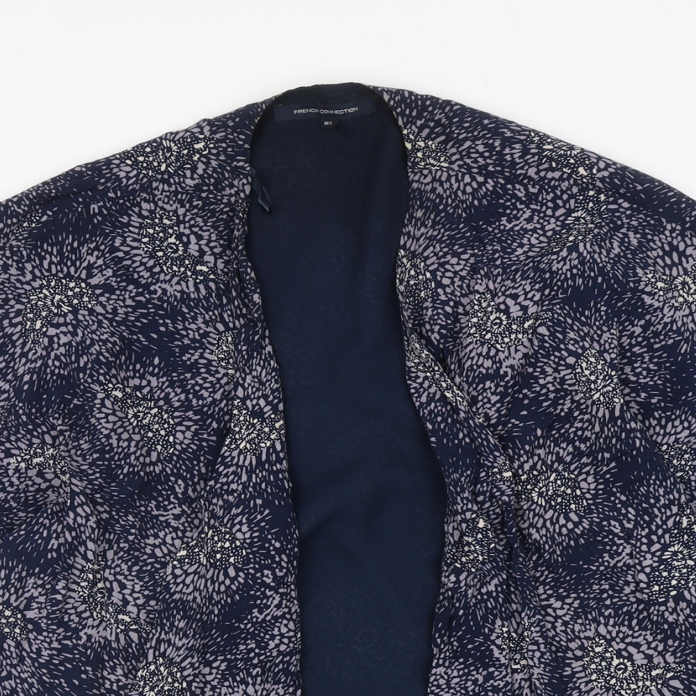 French Connection Womens Blue Geometric Kimono Jacket Size M