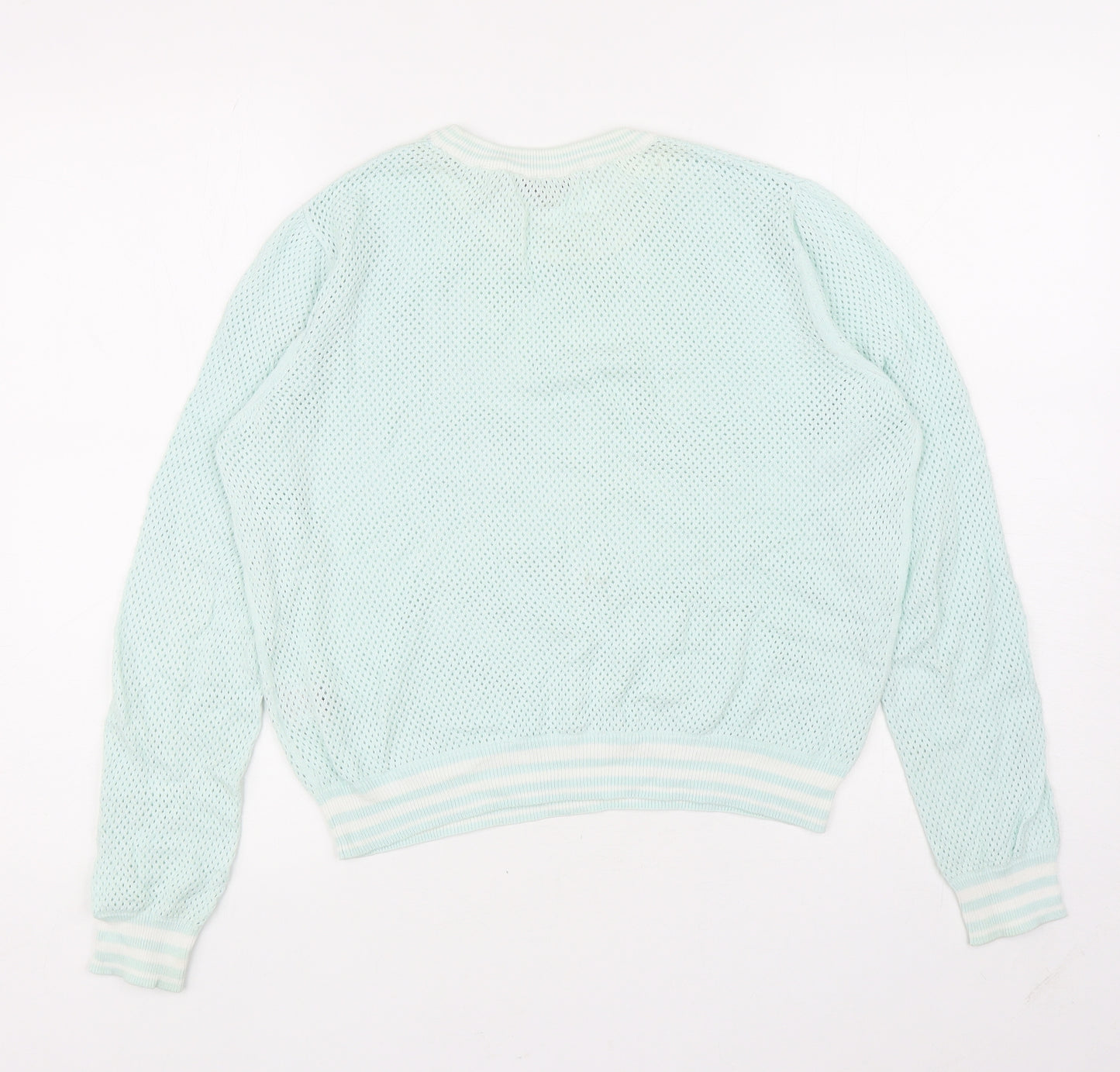 Marks and Spencer Womens Green Crew Neck Cotton Pullover Jumper Size 12