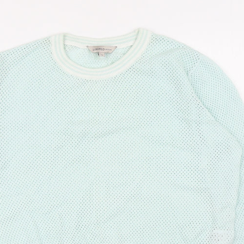 Marks and Spencer Womens Green Crew Neck Cotton Pullover Jumper Size 12