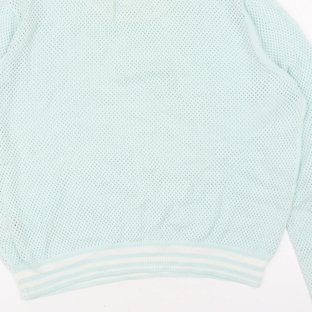 Marks and Spencer Womens Green Crew Neck Cotton Pullover Jumper Size 12