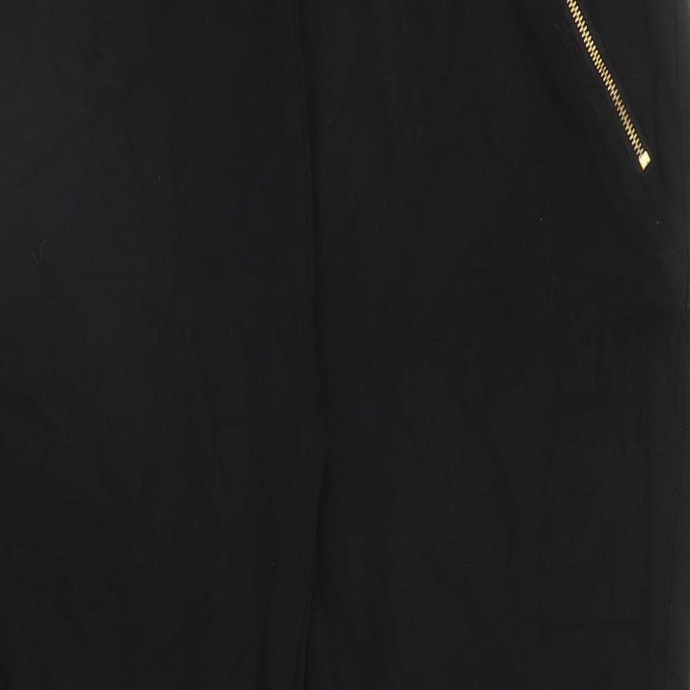 New Look Womens Black Viscose Cropped Leggings Size 16 L23.5 in