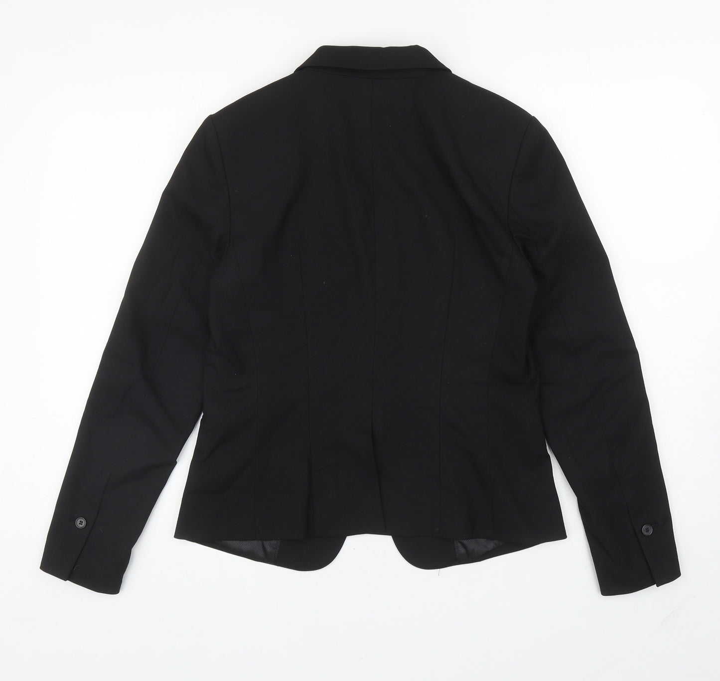 H&M Womens Black Polyester Jacket Blazer Size 12