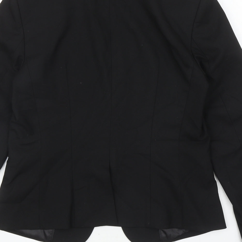 H&M Womens Black Polyester Jacket Blazer Size 12