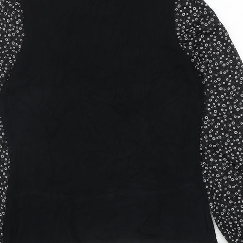 F&F Womens Black Square Neck Geometric Viscose Pullover Jumper Size 16