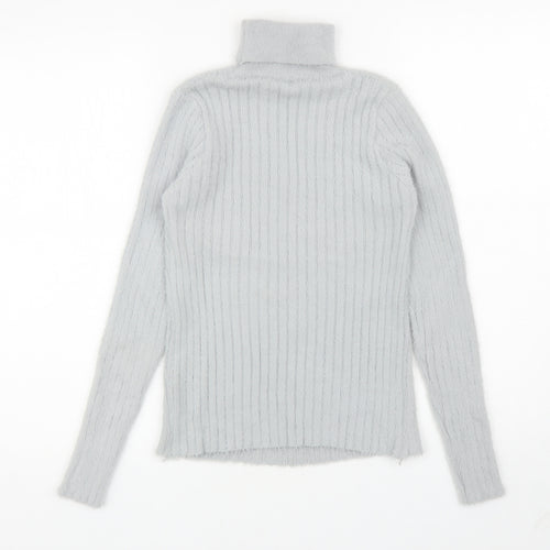 QED London Womens Grey Roll Neck Polyester Pullover Jumper Size M