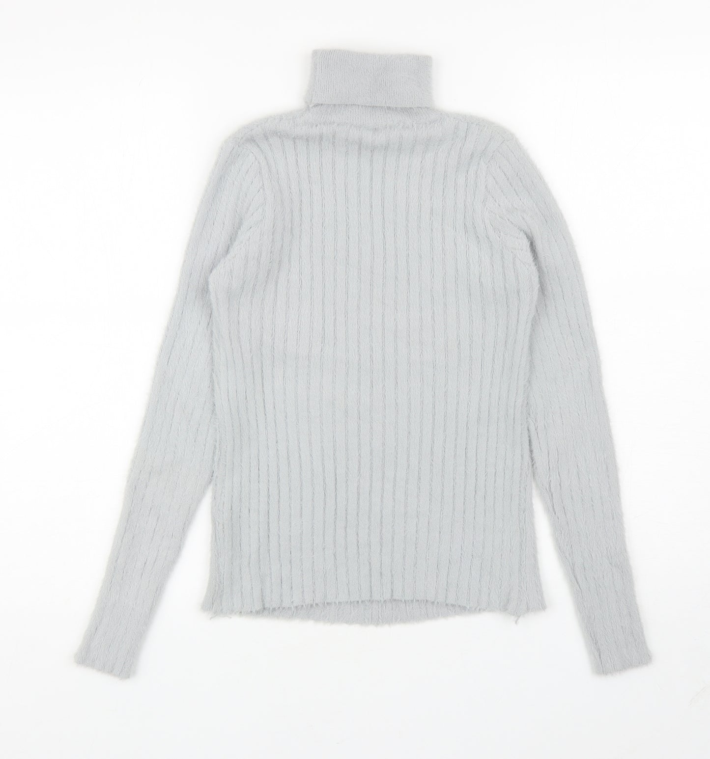 QED London Womens Grey Roll Neck Polyester Pullover Jumper Size M