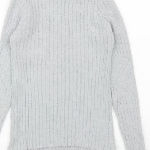 QED London Womens Grey Roll Neck Polyester Pullover Jumper Size M
