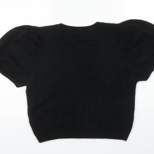 Matalan Womens Black Scoop Neck Acrylic Pullover Jumper Size 16