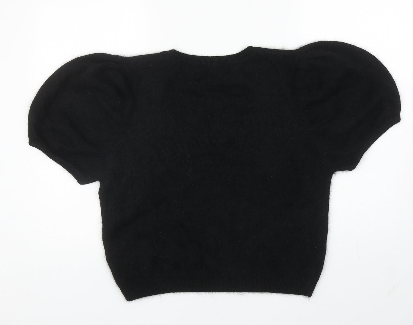 Matalan Womens Black Scoop Neck Acrylic Pullover Jumper Size 16