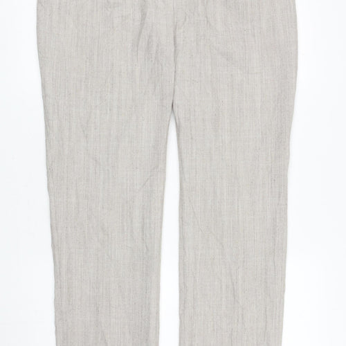Damart Womens Beige Polyester Carrot Trousers Size 18 L29 in Regular Zip