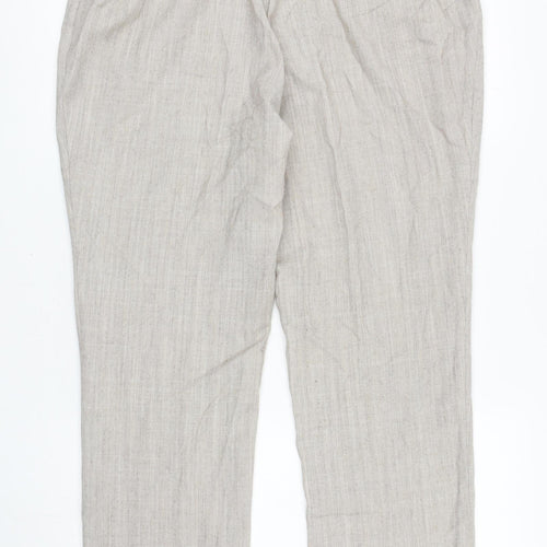 Damart Womens Beige Polyester Carrot Trousers Size 18 L29 in Regular Zip