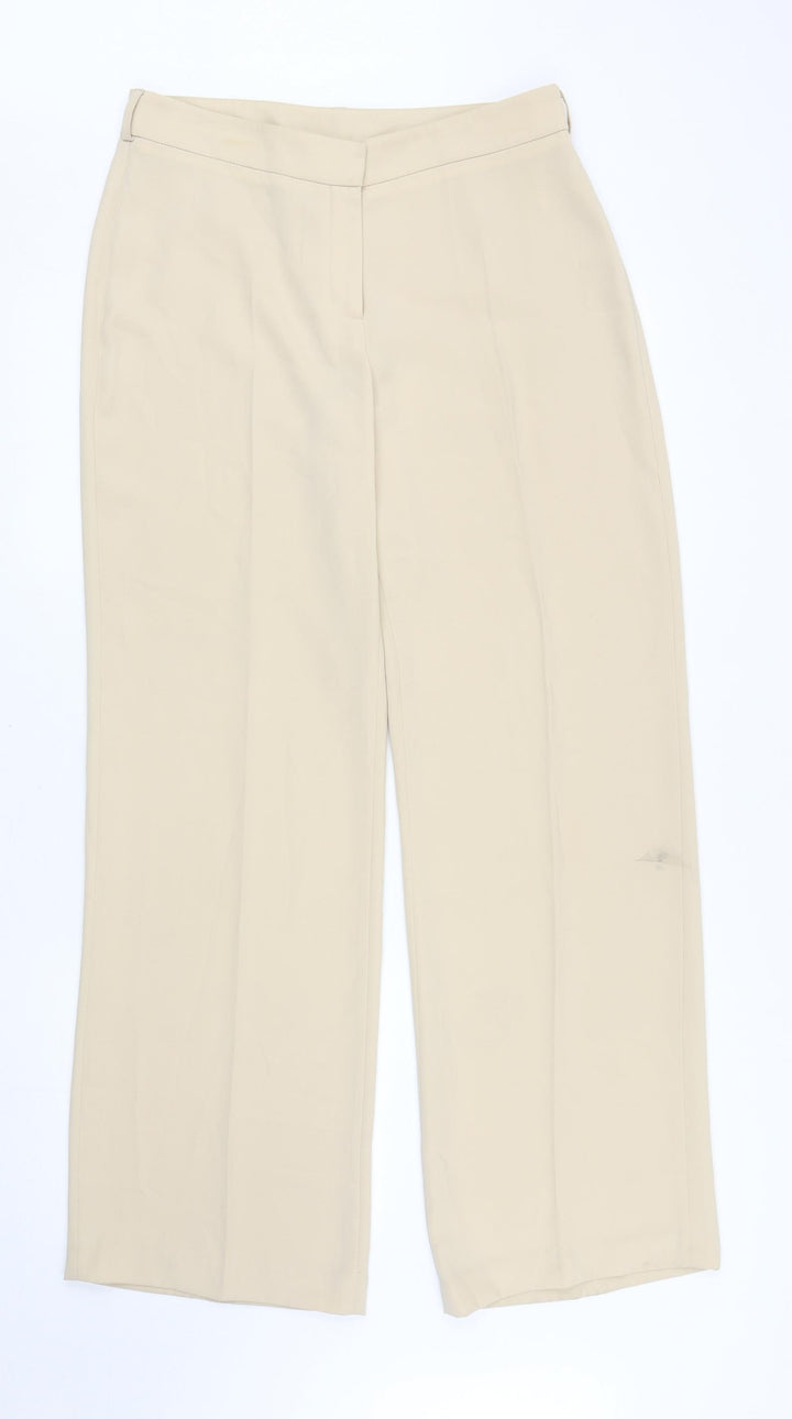 Principles Womens Beige Polyester Dress Pants Trousers Size 12 L30.5 in Regular Zip