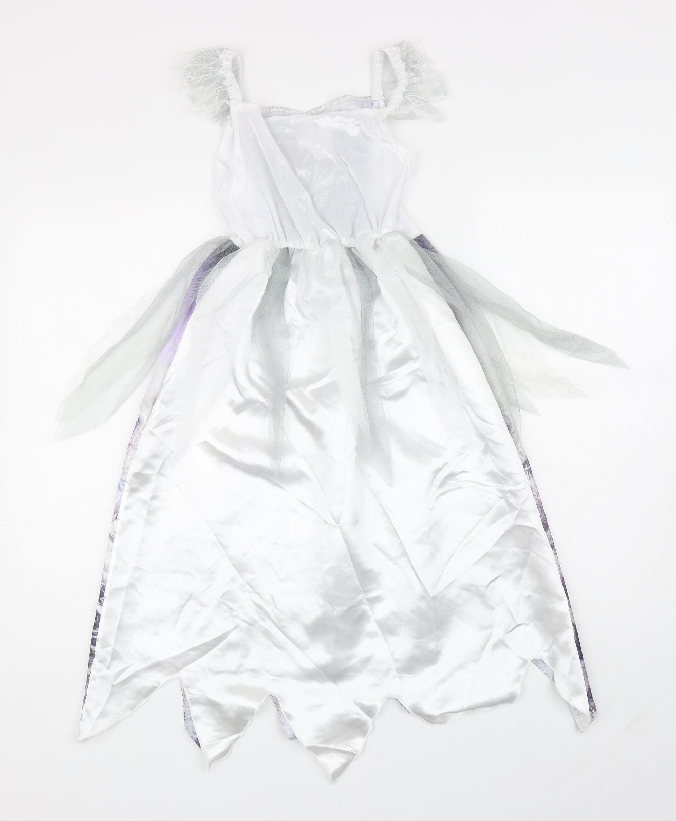 George Girls Multicoloured Floral Polyester Ball Gown Size 7-8 Years Square Neck Pullover - Dead bride
