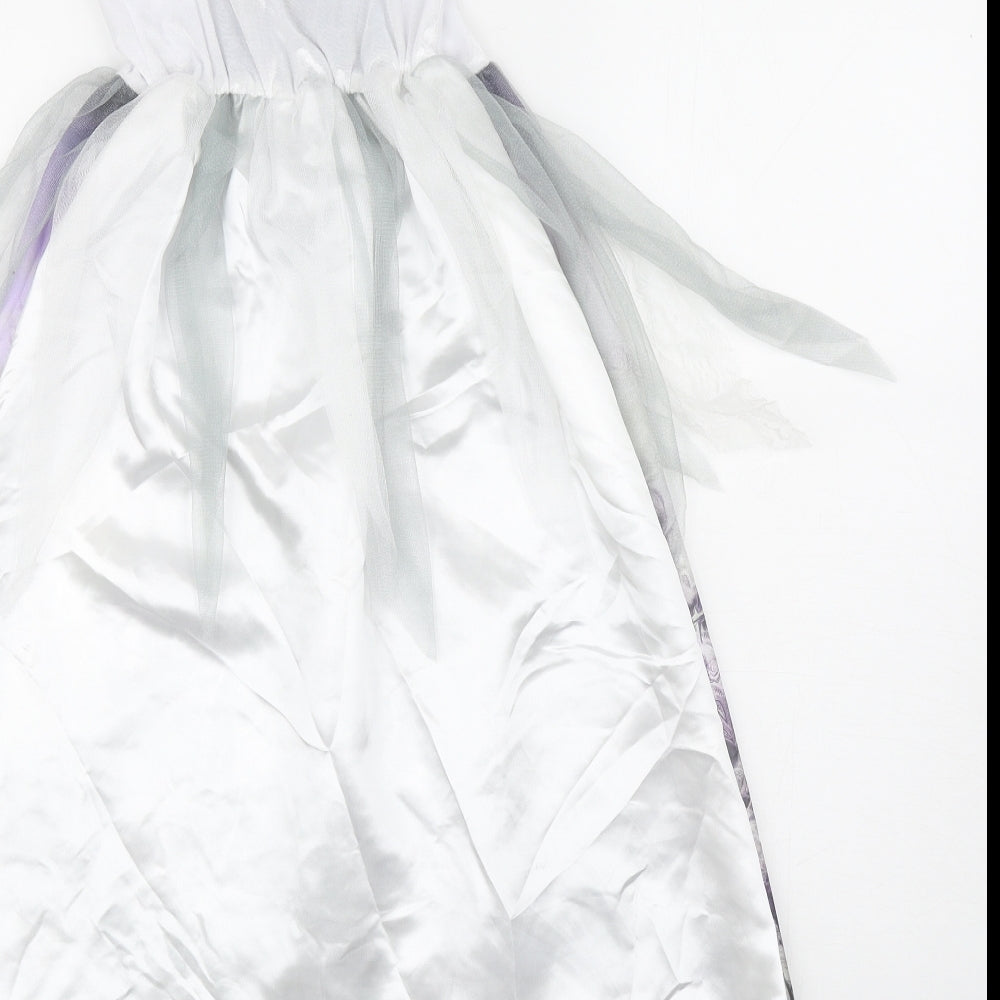 George Girls Multicoloured Floral Polyester Ball Gown Size 7-8 Years Square Neck Pullover - Dead bride
