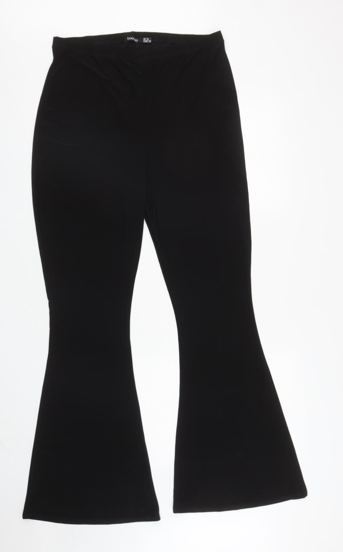 Boohoo Womens Black Polyester Jogger Leggings Size 18 L30 in - Flared