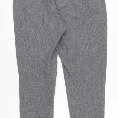 OPUS Womens Grey Geometric Cotton Capri Trousers Size 10 L28 in Regular