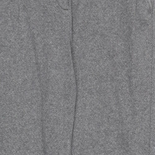 OPUS Womens Grey Geometric Cotton Capri Trousers Size 10 L28 in Regular