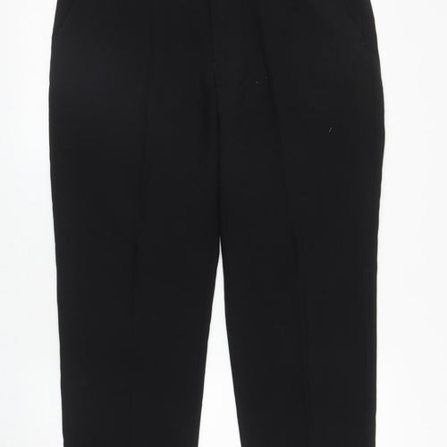 Johnathon Adams Mens Black Wool Dress Pants Trousers Size 36 in L29 in Regular Zip