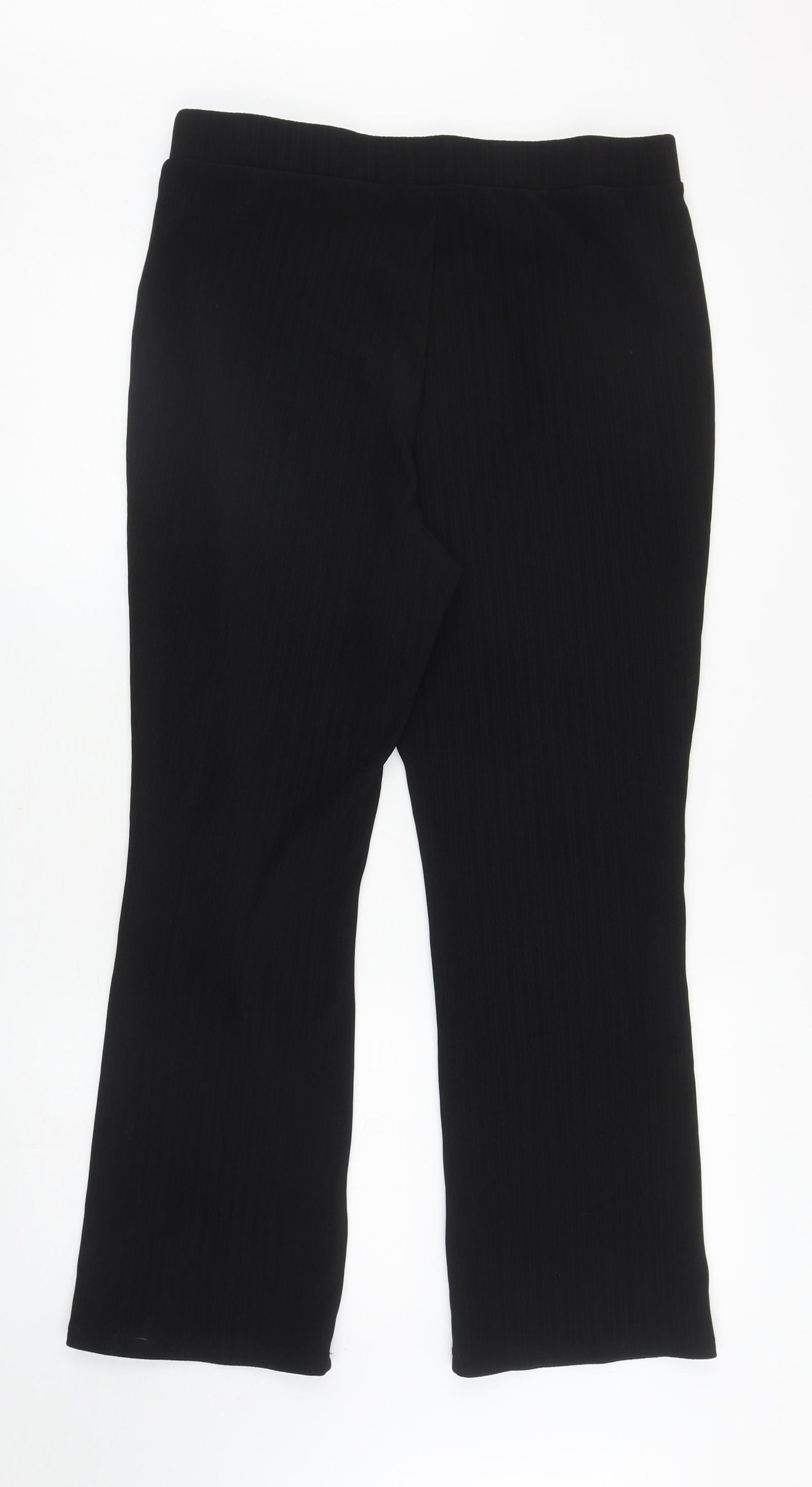 Papaya Womens Black Polyester Trousers Size 16 L26.5 in Regular