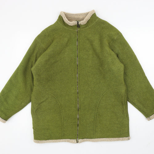 Country Scene Womens Green Jacket Coatigan Size M Zip