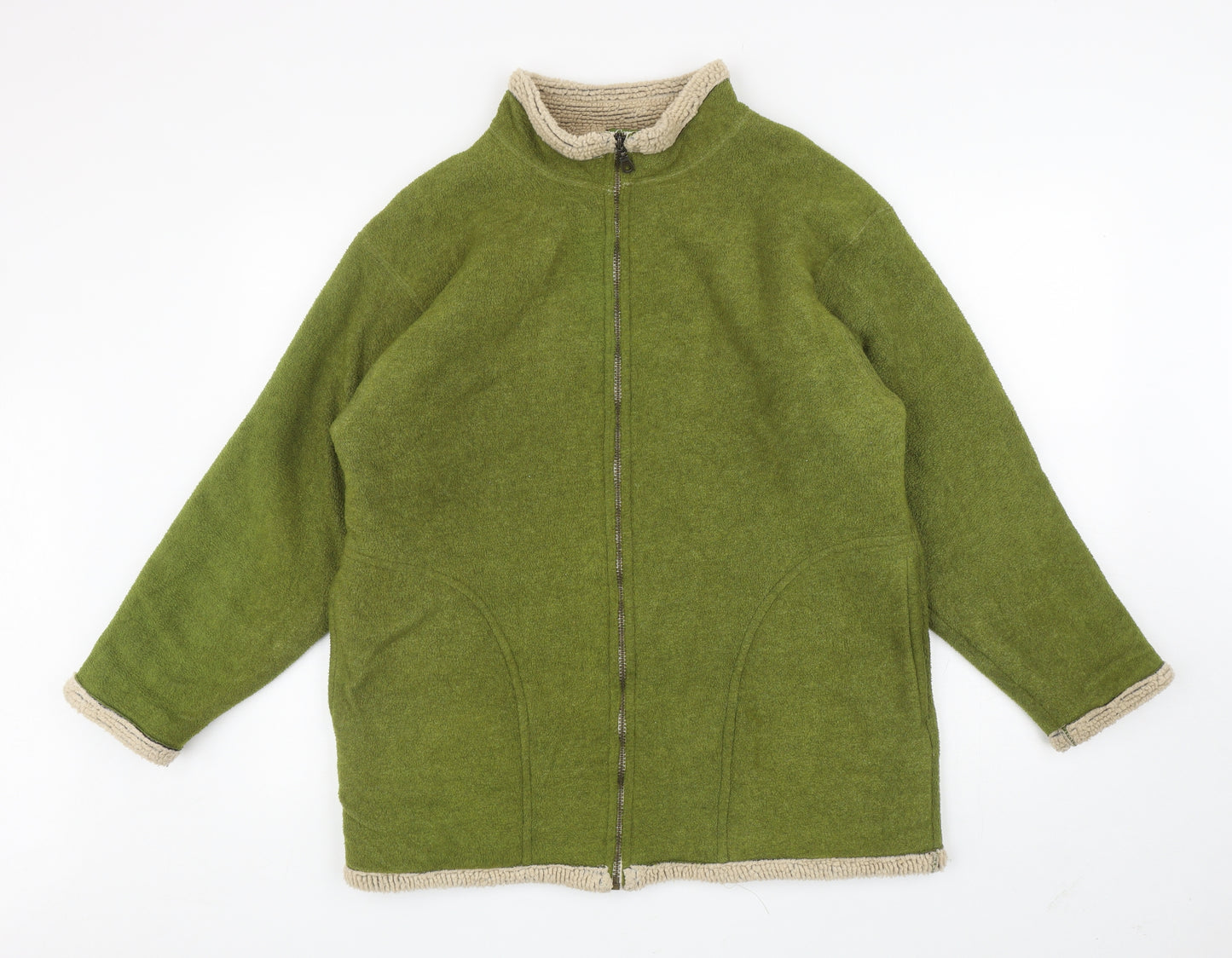 Country Scene Womens Green Jacket Coatigan Size M Zip