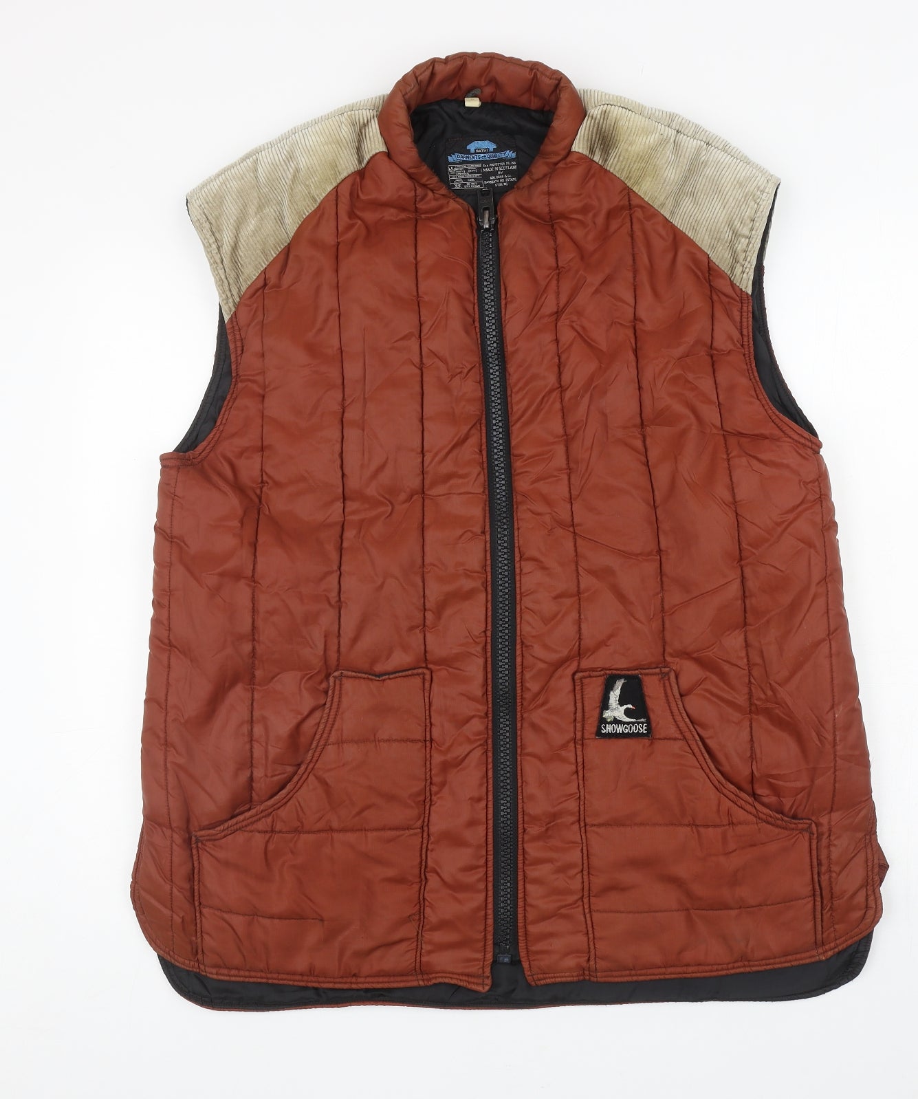 Snowgoose Mens Orange Gilet Waistcoat Size L Zip