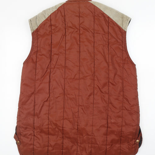 Snowgoose Mens Orange Gilet Waistcoat Size L Zip