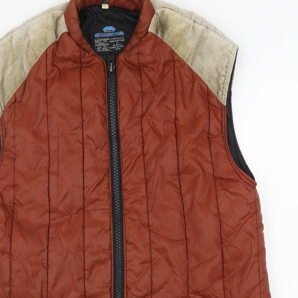 Snowgoose Mens Orange Gilet Waistcoat Size L Zip