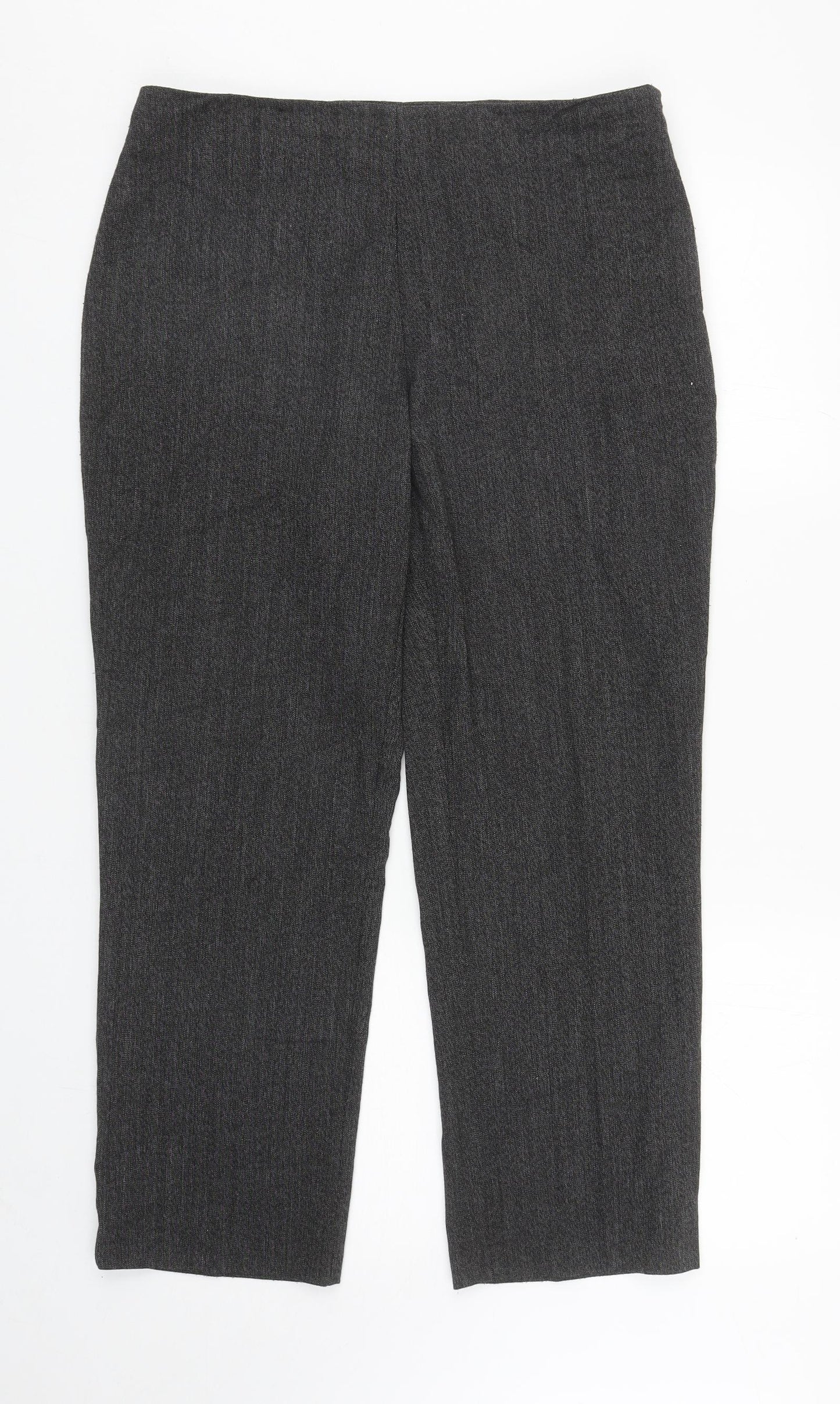 Marks and Spencer Womens Grey Polyester Carrot Trousers Size 14 L26 in Regular Zip