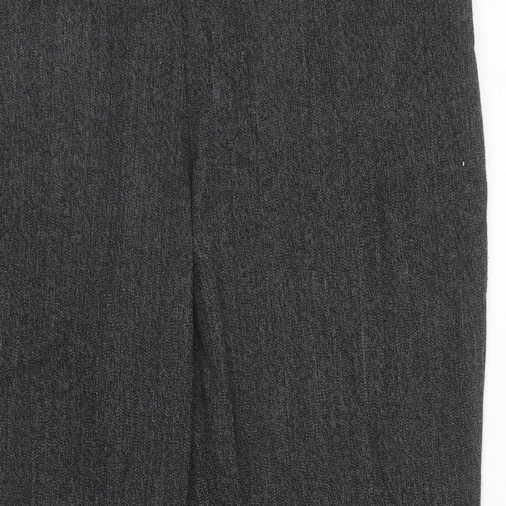 Marks and Spencer Womens Grey Polyester Carrot Trousers Size 14 L26 in Regular Zip