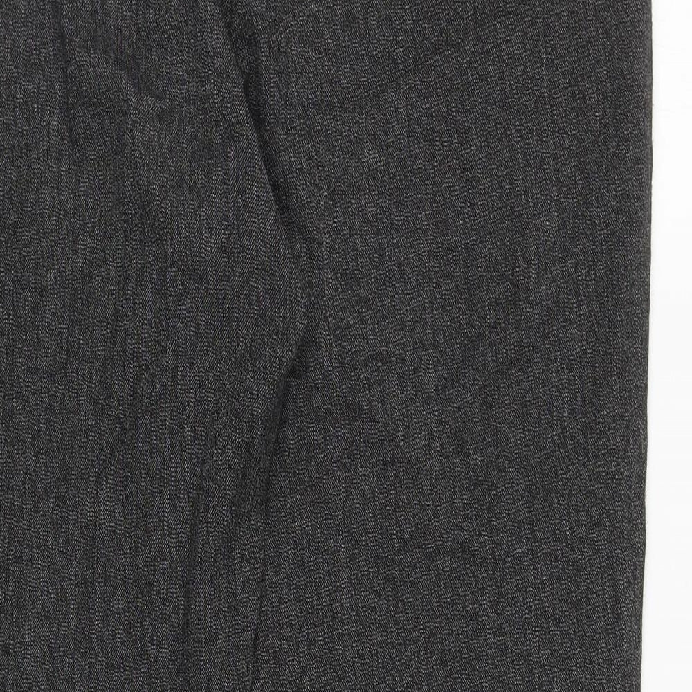 Marks and Spencer Womens Grey Polyester Carrot Trousers Size 14 L26 in Regular Zip