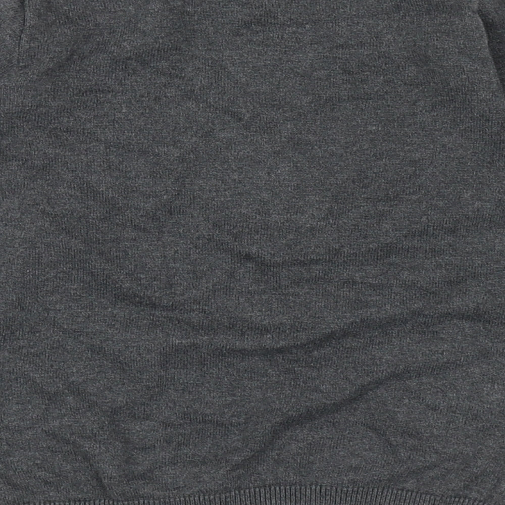 H&M Girls Grey Round Neck Cotton Pullover Jumper Size 4-5 Years Pullover - Butterflies