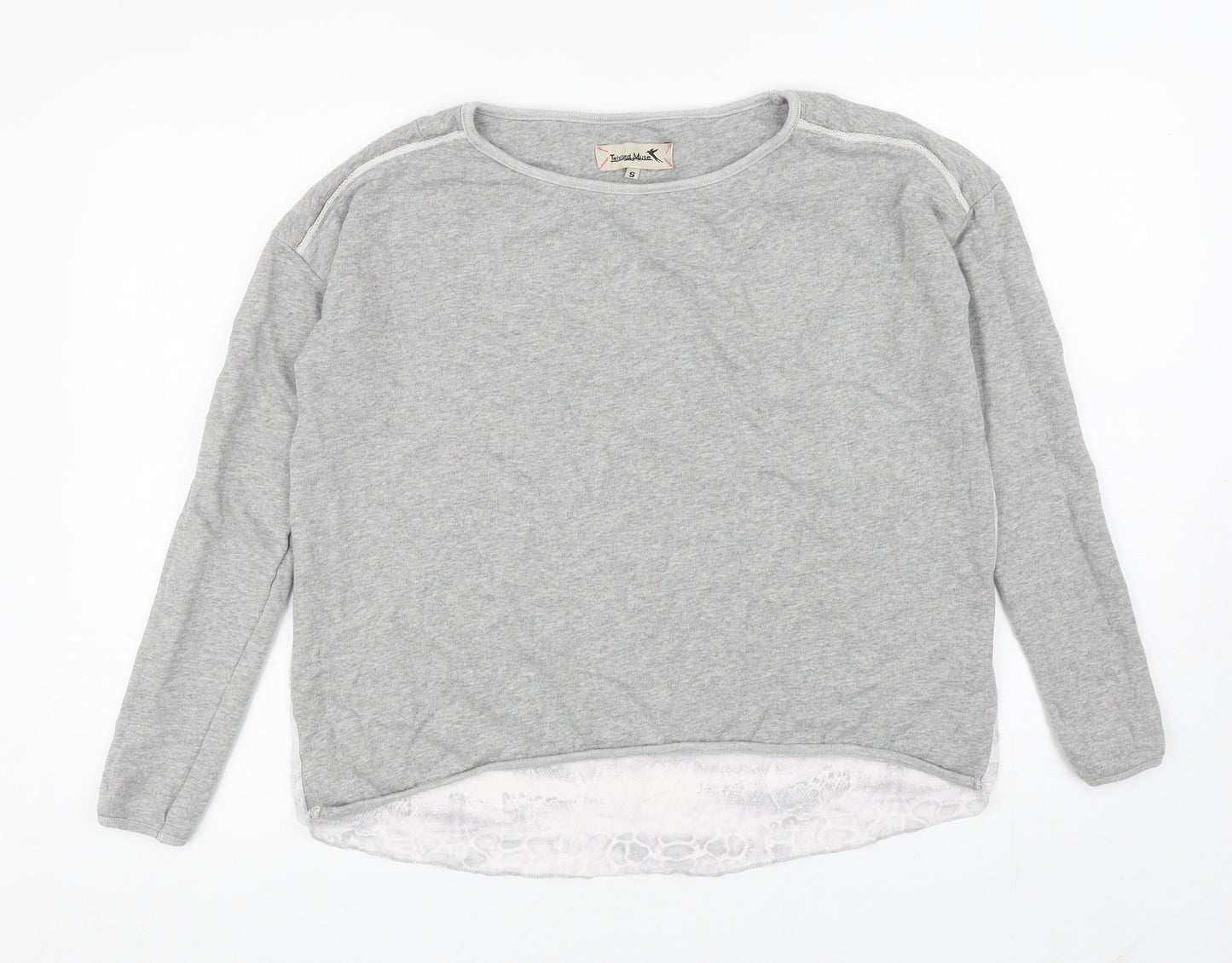Twisted Muse Womens Grey Animal Print Cotton Pullover Sweatshirt Size S Pullover - Snake Print