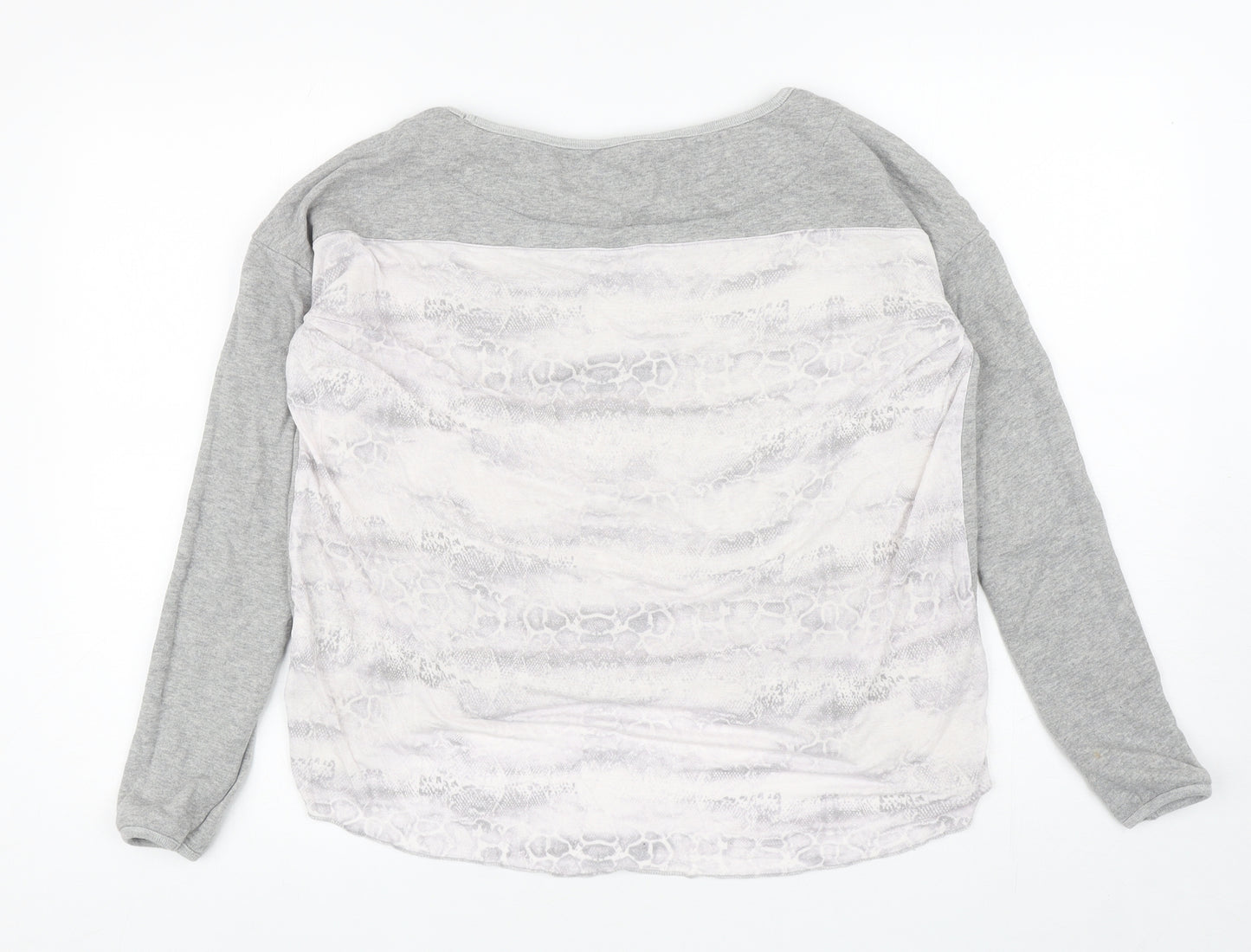 Twisted Muse Womens Grey Animal Print Cotton Pullover Sweatshirt Size S Pullover - Snake Print