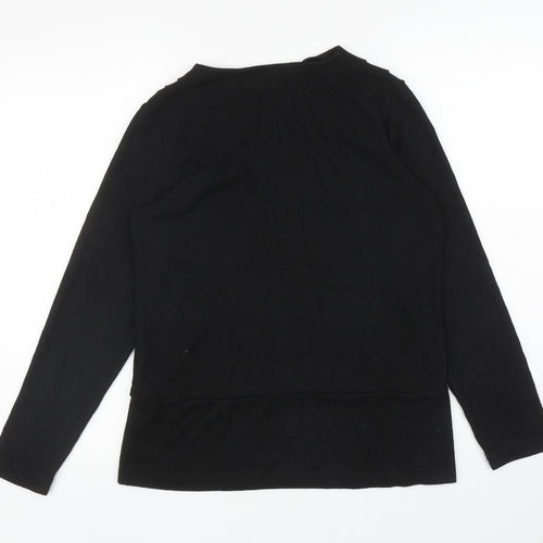 Dorothy Perkins Womens Black V-Neck Polyester Wrap Jumper Size 10