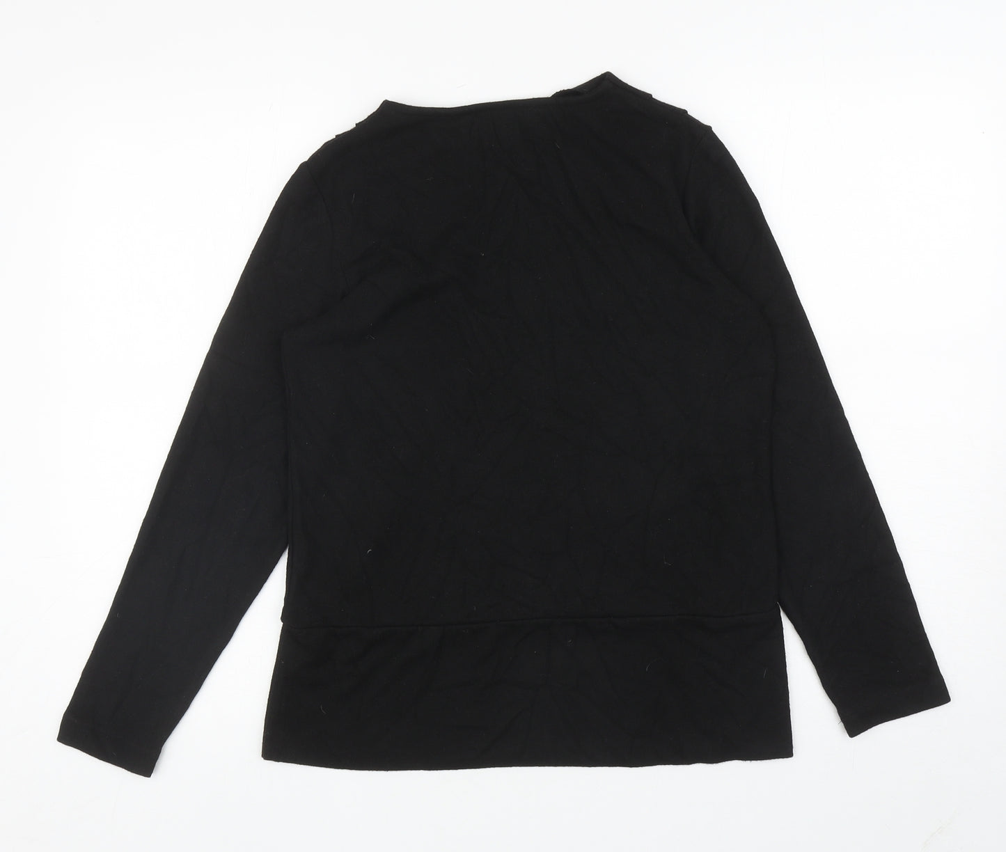 Dorothy Perkins Womens Black V-Neck Polyester Wrap Jumper Size 10