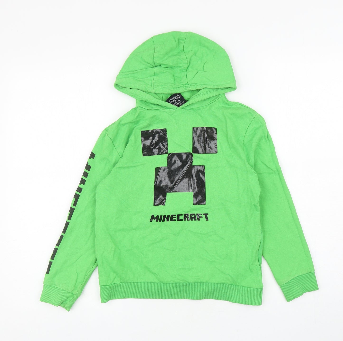 Primark Boys Green Cotton Pullover Hoodie Size 8-9 Years Pullover - Minecraft Creeper