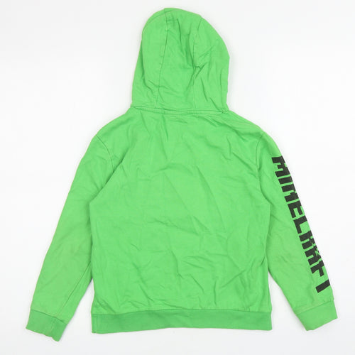 Primark Boys Green Cotton Pullover Hoodie Size 8-9 Years Pullover - Minecraft Creeper