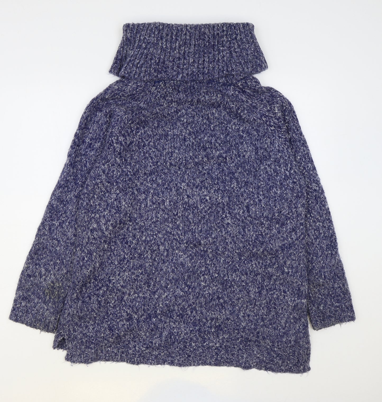 F&F Womens Blue Roll Neck Acrylic Pullover Jumper Size 14