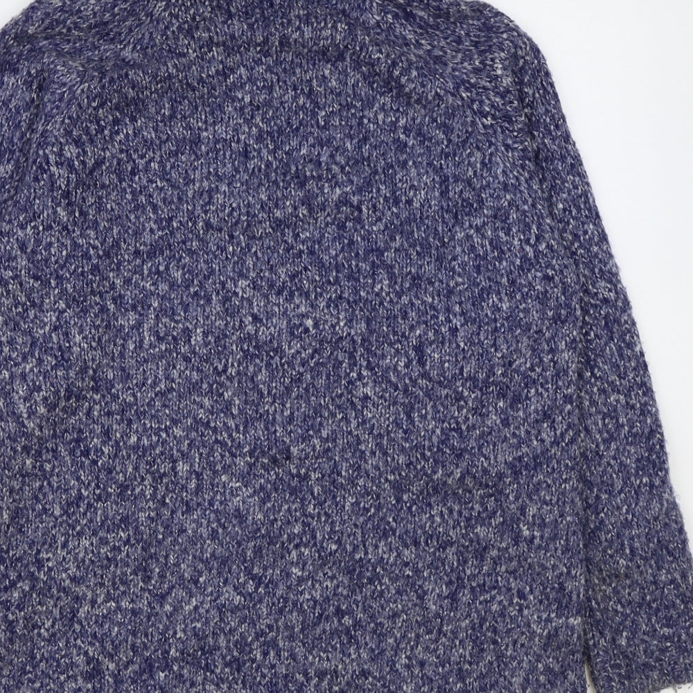 F&F Womens Blue Roll Neck Acrylic Pullover Jumper Size 14