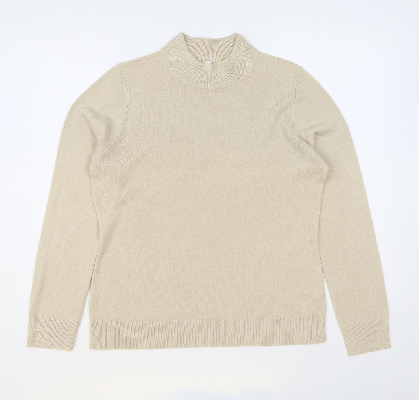 BHS Womens Beige Roll Neck Acrylic Pullover Jumper Size 12