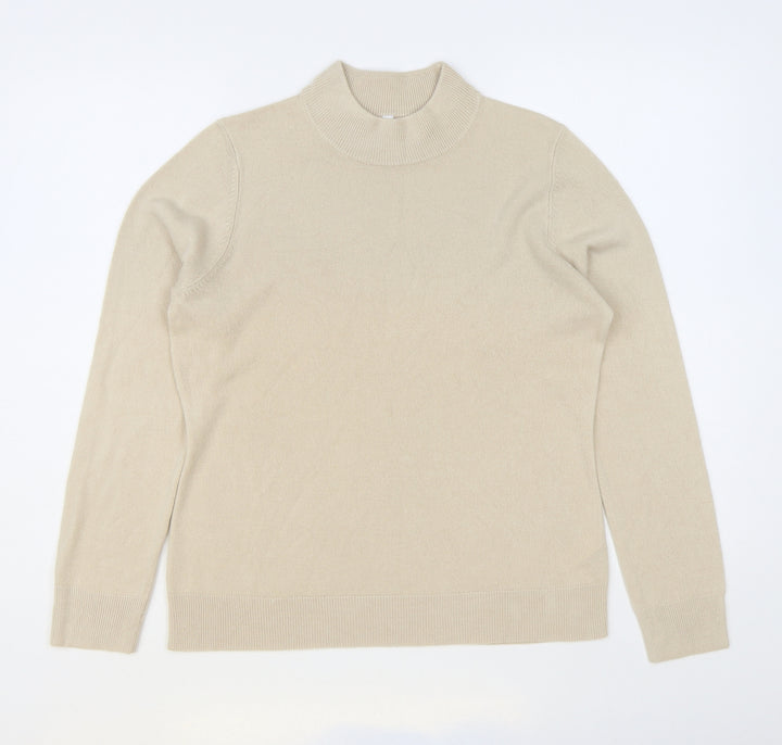 BHS Womens Beige Roll Neck Acrylic Pullover Jumper Size 12